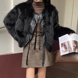 異素材切替えフェイクファージャケット | LADY LIKE | 詳細画像20