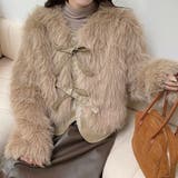 異素材切替えフェイクファージャケット | LADY LIKE | 詳細画像8