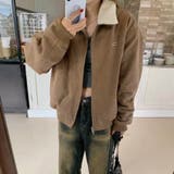 キャメル | ワークテイスト裏ボアジャケット | LADY LIKE 