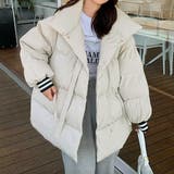 アイボリー | ベルトデザイン中綿ジャケット | LADY LIKE 