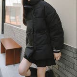 ブラック | ベルトデザイン中綿ジャケット | LADY LIKE 