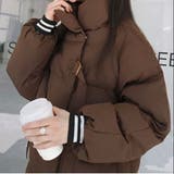 ブラウン | ベルトデザイン中綿ジャケット | LADY LIKE 