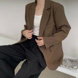ブラウン | 【春夏新作】1つボタンゆったりテーラードジャケット | LADY LIKE