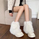 フェイクファー付きエナメルブーツ | LADY LIKE  | 詳細画像13 