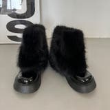 フェイクファー付きエナメルブーツ | LADY LIKE  | 詳細画像18 