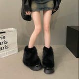 フェイクファー付きエナメルブーツ | LADY LIKE  | 詳細画像4 