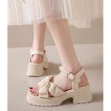 【春夏新作】パール付きストラップ厚底サンダル | LADY LIKE  | 詳細画像10 