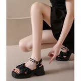 【春夏新作】パール付きストラップ厚底サンダル | LADY LIKE  | 詳細画像3 