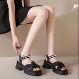 【春夏新作】パール付きストラップ厚底サンダル | LADY LIKE  | 詳細画像4 