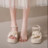 【春夏新作】パール付きストラップ厚底サンダル | LADY LIKE  | 詳細画像6 