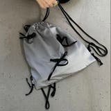 リボン付きサテン巾着ナップザック | LADY LIKE | 詳細画像2