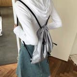 リボン付きサテン巾着ナップザック | LADY LIKE | 詳細画像4