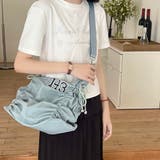 グリーン | ナンバー刺繍くしゅくしゅショルダーバッグ | LADY LIKE