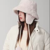 ホワイト | 耳当て付き2WAYフェイクファーバケットハット | LADY LIKE