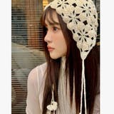サイドストラップクロシェ編みニット帽 | LADY LIKE  | 詳細画像10 