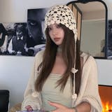 サイドストラップクロシェ編みニット帽 | LADY LIKE  | 詳細画像5 