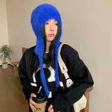 耳あて付きシャギーニット帽 | LADY LIKE  | 詳細画像10 