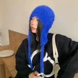 耳あて付きシャギーニット帽 | LADY LIKE  | 詳細画像2 
