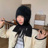 耳あて付きシャギーニット帽 | LADY LIKE  | 詳細画像4 