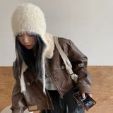 耳あて付きシャギーニット帽 | LADY LIKE  | 詳細画像8 