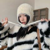 耳あて付きシャギーニット帽 | LADY LIKE  | 詳細画像9 