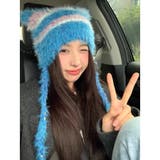 シャギーボーダー猫耳ニット帽 | LADY LIKE  | 詳細画像3 