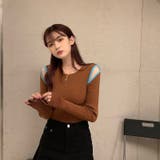 ブラウン | ニットトップス 韓国ファッション シンプル | Sibra