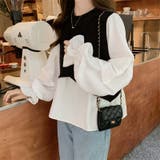 ボリュームスリーブドッキングニットベストブラウス ニット 可愛い | Sibra | 詳細画像11