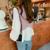 ボリュームスリーブドッキングニットベストブラウス ニット 可愛い | Sibra | 詳細画像4