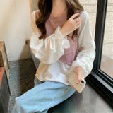 ボリュームスリーブドッキングニットベストブラウス ニット 可愛い | Sibra | 詳細画像5