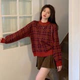 チェック柄ニット 韓国ファッション 韓国 | Sibra | 詳細画像27 