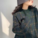 チェック柄ニット 韓国ファッション 韓国 | Sibra | 詳細画像1 