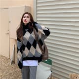 アーガイル柄ハイネックニット 韓国ファッション 韓国 | Sibra | 詳細画像6 