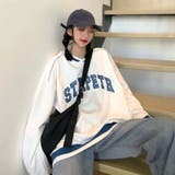 ホワイト | オーバーサイズ長袖ロゴTシャツ 韓国ファッション 長袖 | Sibra
