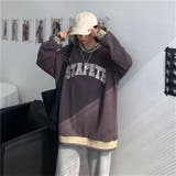 ダークグレー | オーバーサイズ長袖ロゴTシャツ 韓国ファッション 長袖 | Sibra