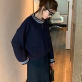 配色ニットプルオーバー 韓国ファッション 韓国 | Sibra | 詳細画像15
