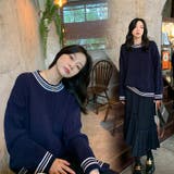 配色ニットプルオーバー 韓国ファッション 韓国 | Sibra | 詳細画像16