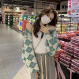 アーガイル柄カーディガン 韓国ファッション オシャレ | Sibra | 詳細画像11
