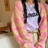 アーガイル柄カーディガン 韓国ファッション オシャレ | Sibra | 詳細画像13