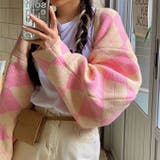 アーガイル柄カーディガン 韓国ファッション オシャレ | Sibra | 詳細画像15