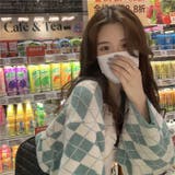 アーガイル柄カーディガン 韓国ファッション オシャレ | Sibra | 詳細画像22