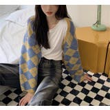 アーガイル柄カーディガン 韓国ファッション オシャレ | Sibra | 詳細画像23