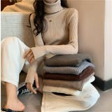 ハイネックニット 韓国ファッション ワンカラー | Sibra | 詳細画像3 