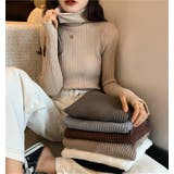 ハイネックニット 韓国ファッション ワンカラー | Sibra | 詳細画像4 