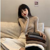 ハイネックニット 韓国ファッション ワンカラー | Sibra | 詳細画像7 