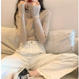 ハイネックニット 韓国ファッション ワンカラー | Sibra | 詳細画像8 