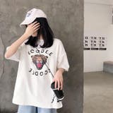ホワイト | ルーズシルエットプリントTシャツ 韓国ファッション カジュアル | Sibra