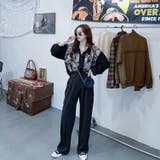 ブラック | ニュアンスアート柄配色シャツ 韓国ファッション 夏服 | Sibra