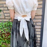 リボンショット丈ブラウス 前開き 韓国ファッション | Sibra | 詳細画像4 