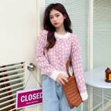 フラワ-柄ニットプルオーバー 韓国ファッション 可愛い | Sibra | 詳細画像6